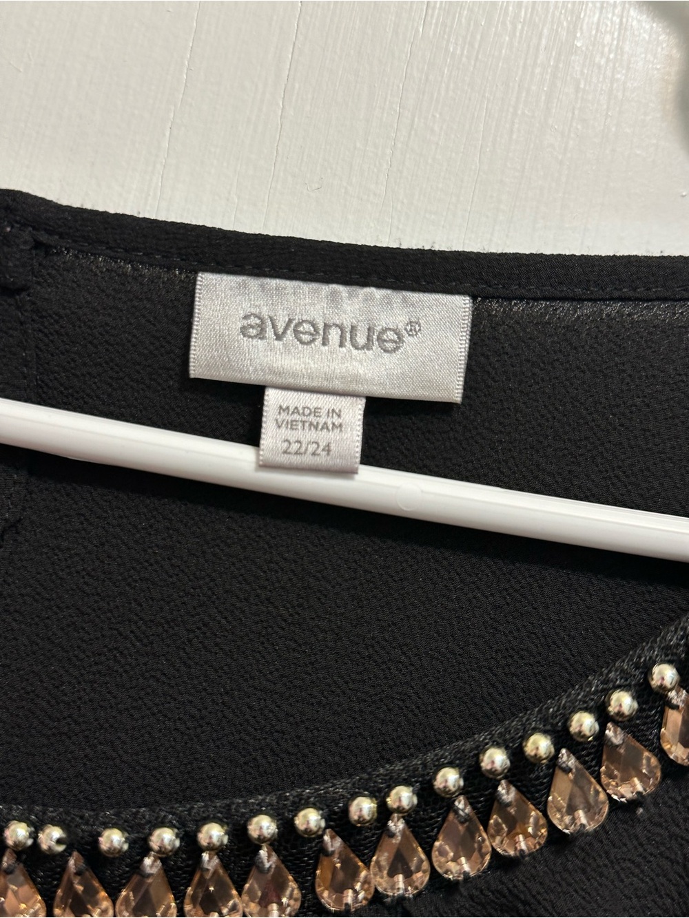Avenue Black Blouse with Teardrop Bead Trim - Picture 2 of 6